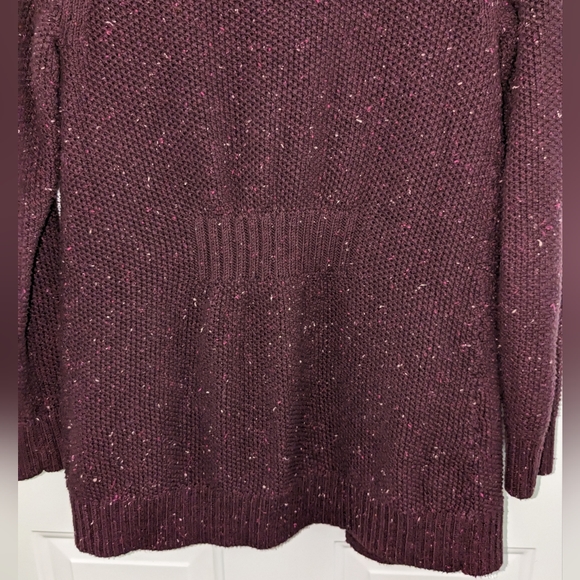 L.L.Bean Classic Ragg Sweater, Open Cardigan Deep Purple Ladies Small EUC - Picture 7 of 11